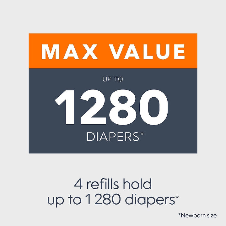 Diaper Genie Essentials Runde Nachfüllpackung, 4er-Pack, für bis zu 1280 Windeln für Neugeborene, mi