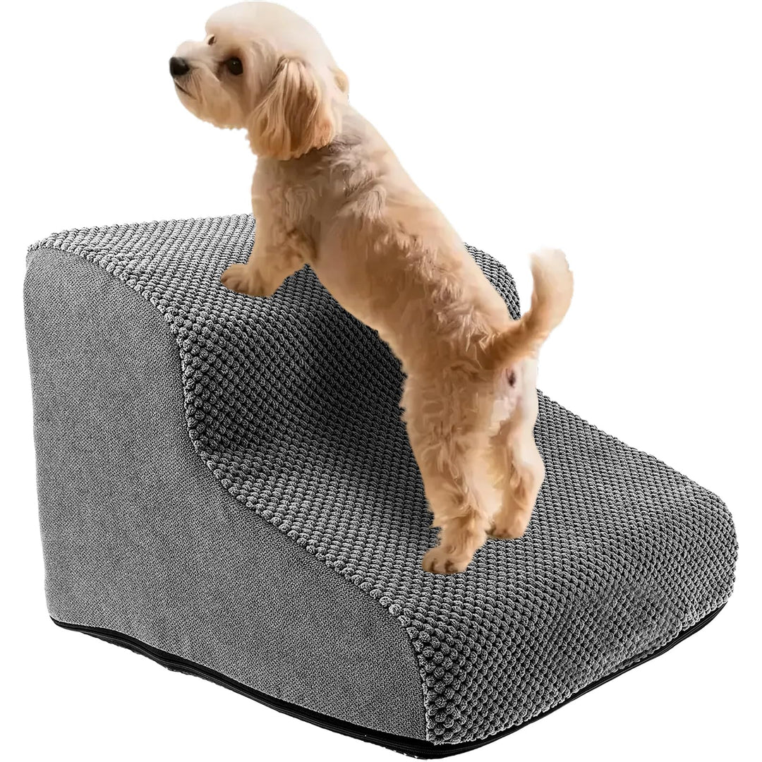 Hunde Treppe Bett 2 Stufen Haustiertreppe 30cm Hoch für Kleine Hunde Hundetreppe mit Waschbarem Bezu