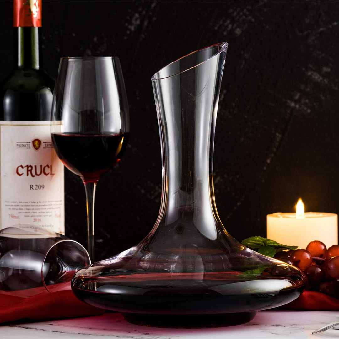 Weinkaraffe Set, Weinbelüfter,100% Mundgeblasenes bleifreies Kristallglas mit Reinigungsperlen,Weind