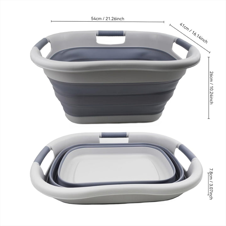 SAMMART Faltbarer Wäschekorb aus Kunststoff, 30 l, faltbar, Pop-Up-Aufbewahrungsbehälter/Organizer,