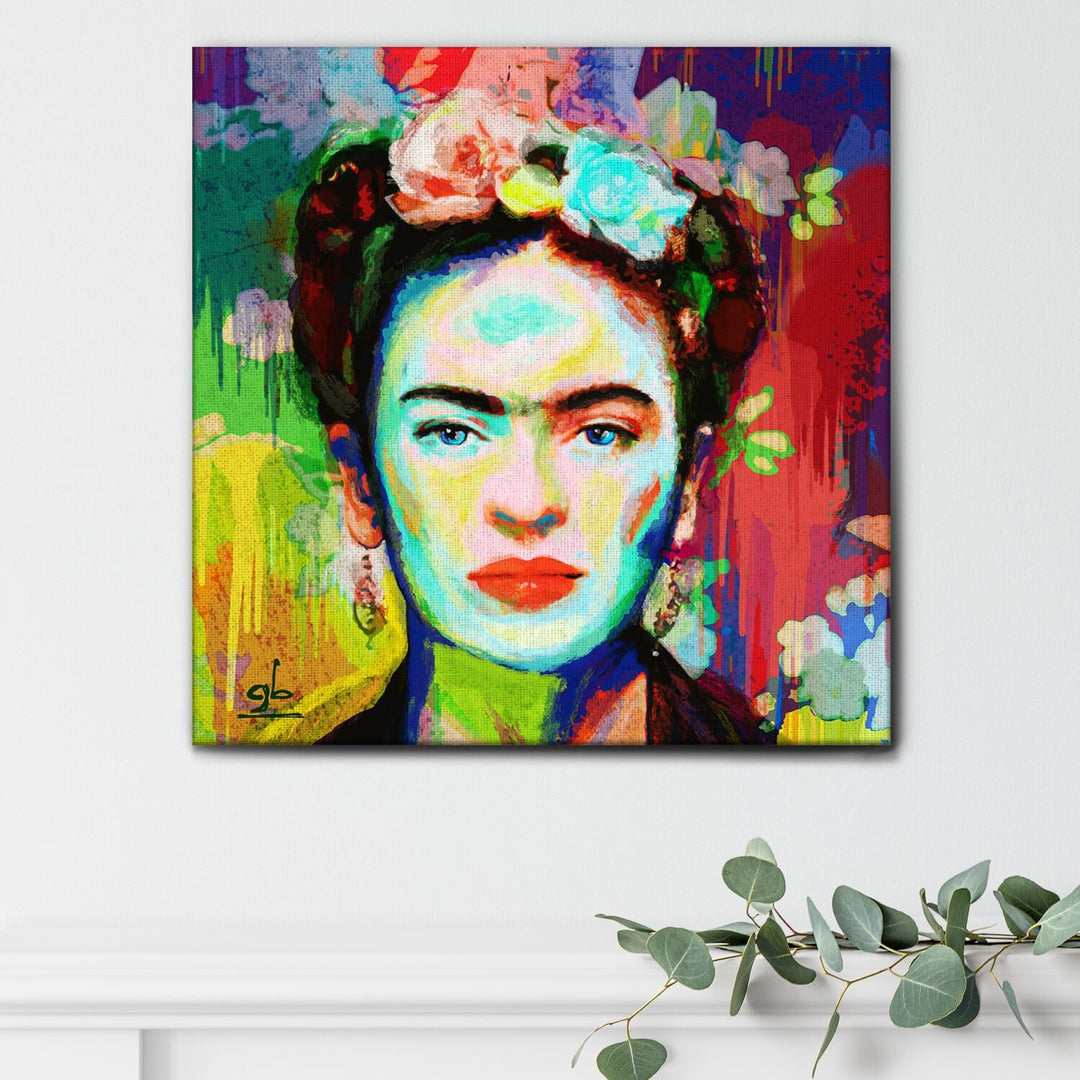 Giallobus - Gemälde - Frida - Leinwand - 100x100 - Bereit zum Aufhängen - Moderne Gemälde für zu Hau