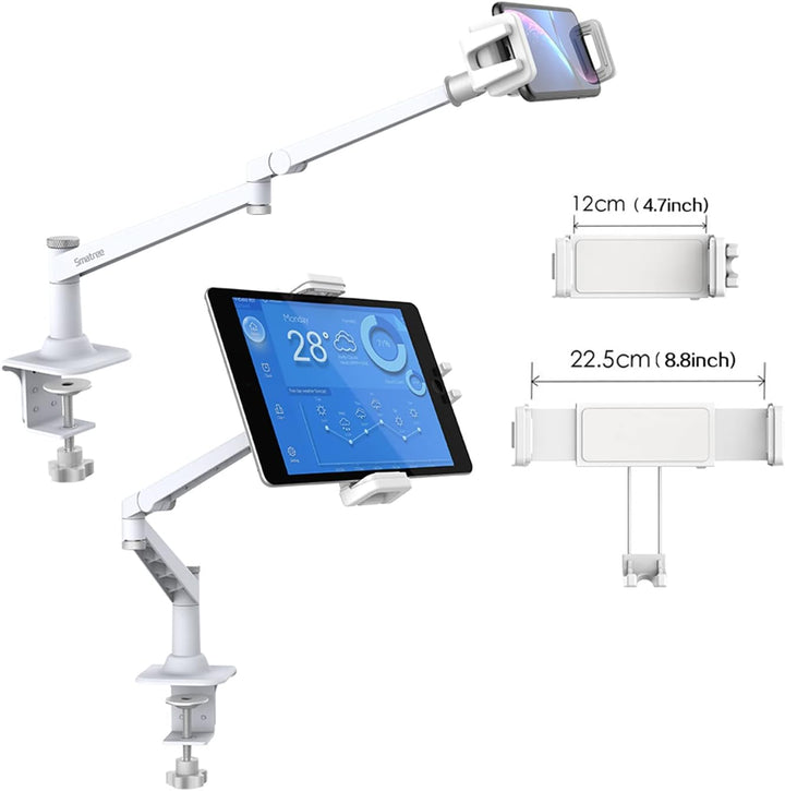 Smatree Tablet-Ständer und Handyhalter für Schreibtisch, Flexible 360 ° -Tablethalterung Kompatibe