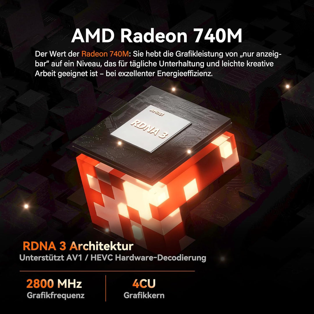 GEEKOM A7 Mini PC, AMD Ryzen 9 7940HS Mini PC Windows 11 Pro (8 Kerne 16 Threads, bis zu 5,2 GHz) 32