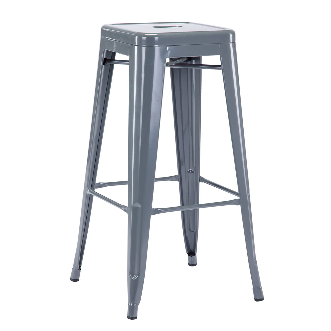 Duhome Barhocker Eisen Barstuhl, Sitzhöhe 76cm Tresenhocker, Stapelbar Metall Bistrohocker mit Fusss