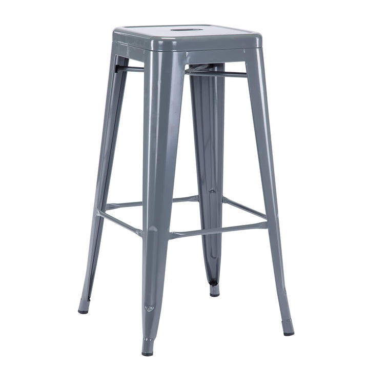 Duhome Barhocker Eisen Barstuhl, Sitzhöhe 76cm Tresenhocker, Stapelbar Metall Bistrohocker mit Fusss