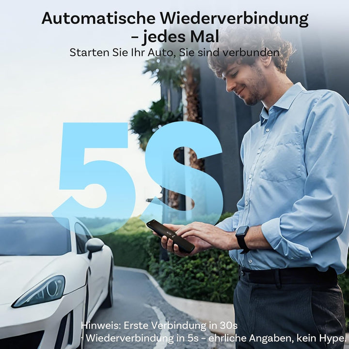 OTTOCAST Mini Nova 2-in-1 Kabelloser CarPlay Android Auto Adapter (Schwarz)