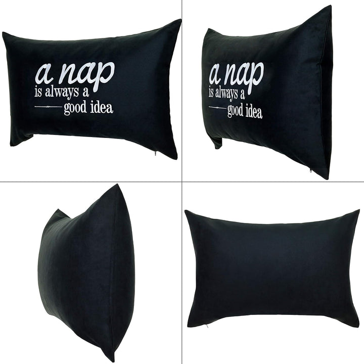EXPRESS-STICKEREI Kissen mit Spruch A nap is Always a Good idea Teenager Geschenk Nickerchen Sofakis