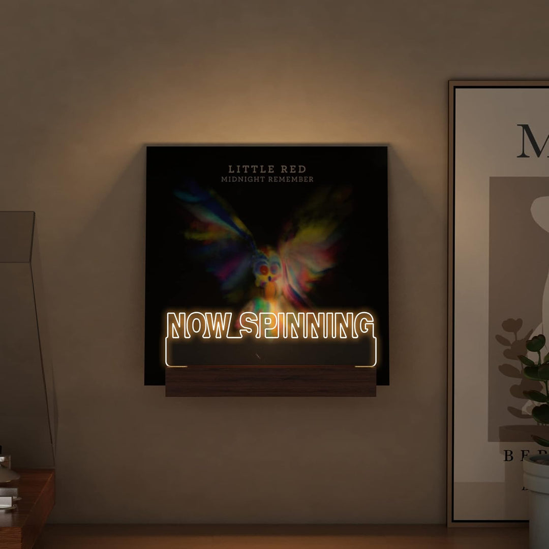 Ammonite Now Spinning Vinyl-Schallplattenständer, Plattenständer Wandhalterung Holz-Acryl-Halter für