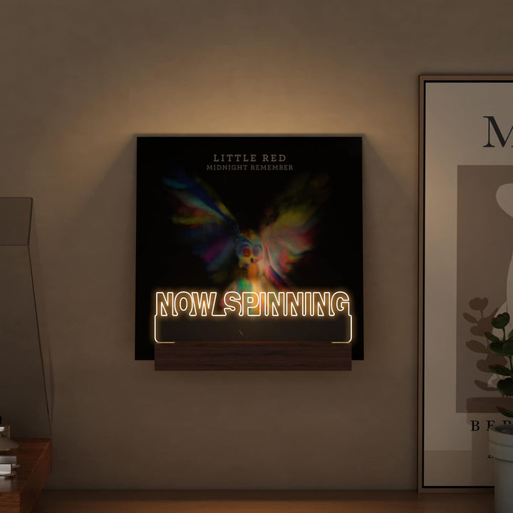 Ammonite Now Spinning Vinyl-Schallplattenständer, Plattenständer Wandhalterung Holz-Acryl-Halter für