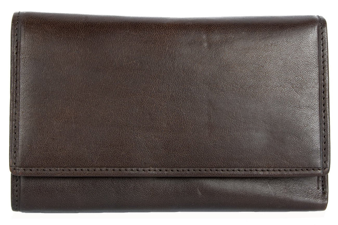 Damen Braunes Exklusiv Leder Geldbörse - Brieftasche Il Giglio