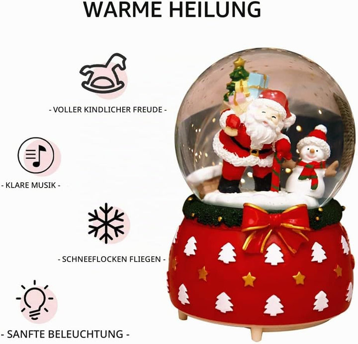 Weihnachtslaterne mit Glitzer, Weihnachtliche Schneekugeln Laternen, Weihnachtsmann-Szene Weihnachts