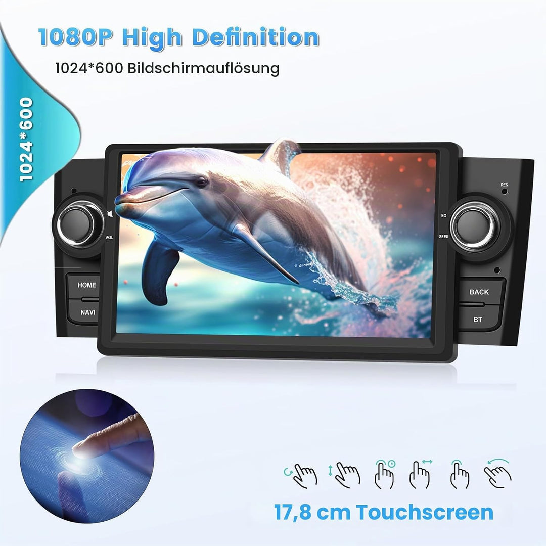 Hikity Wireless Carplay Autoradio mit Navi für FIAT Punto 2005-2009 Linea 2007-2011 Android13 7Zoll