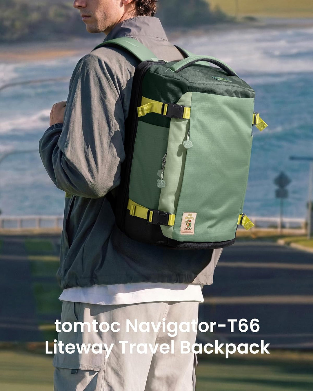 tomtoc 28L Reiserucksack, TSA-freundlicher Handgepäck Rucksack Flugzeug | Wasserdichter Easyjet Ruck