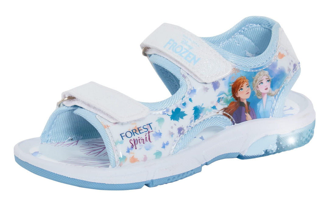 Disney Frozen 2 Girls Light Up Sports Sandals Kids Elsa Anna Adjustable Open Summer Shoes with Light