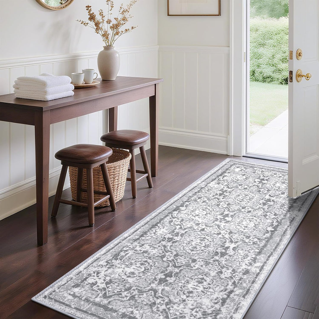 Enyhom Teppich Läufer 60 x 180cm Flauschig Weich Lang Läufer Waschbar Kurzflor Küchenläufer Teppichl