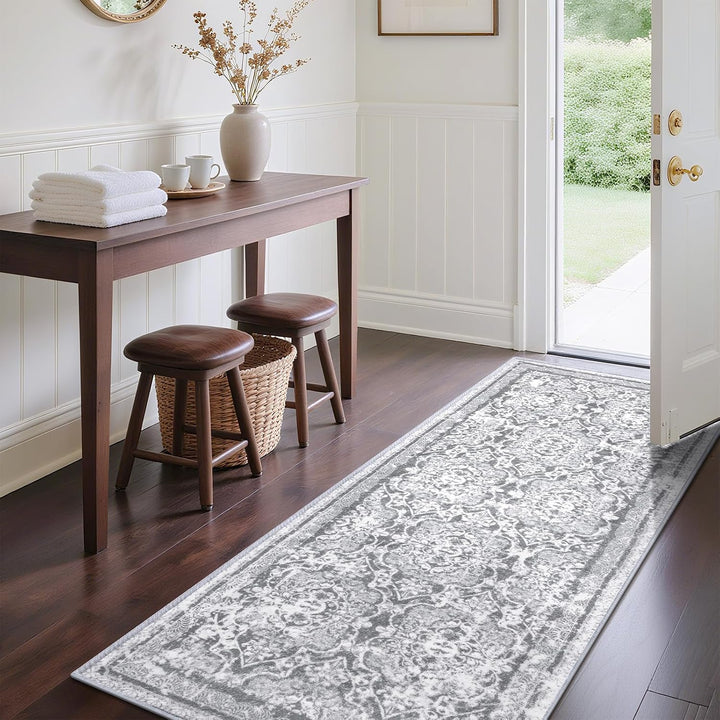Enyhom Teppich Läufer 60 x 180cm Flauschig Weich Lang Läufer Waschbar Kurzflor Küchenläufer Teppichl