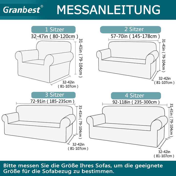 Granbest Stretch Wasserdicht Sofabezug 1 Stück Sofahusse Spandex Jacquard Elastische Couchbezug mit