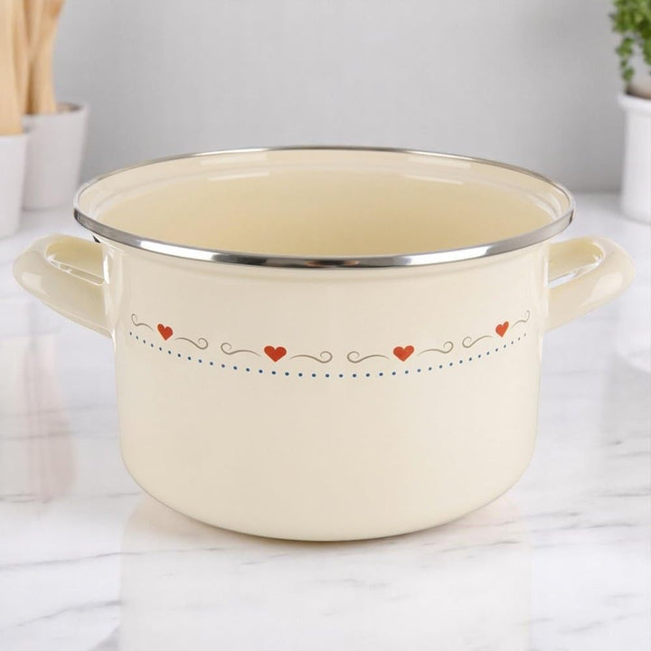 orion group Emaille Kochtopf 3 l Ø 20 cm Praktischer Kochtopf mit | ergonomischen Griffen Für alle H