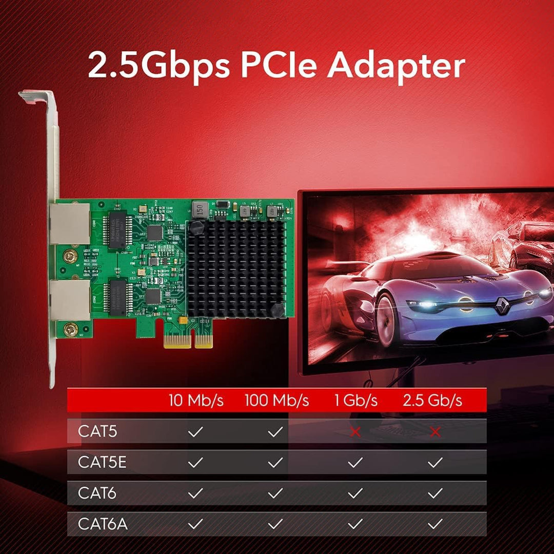 Dual-Port 2.5GBase-T PCIe Netzwerkadapter RTL8125B 2500/1000/100Mbps PCI Express Gigabit Ethernet NI