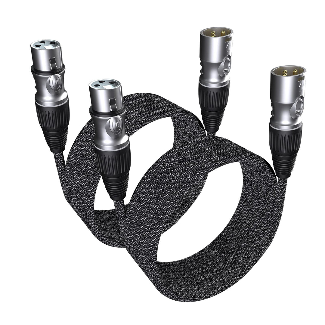 GeoHN.G XLR auf XLR Kabel 8M-2 Pack, 3-Pin Mikrofonkabel XLR Stecker auf Buchse Verlängerungskabel K