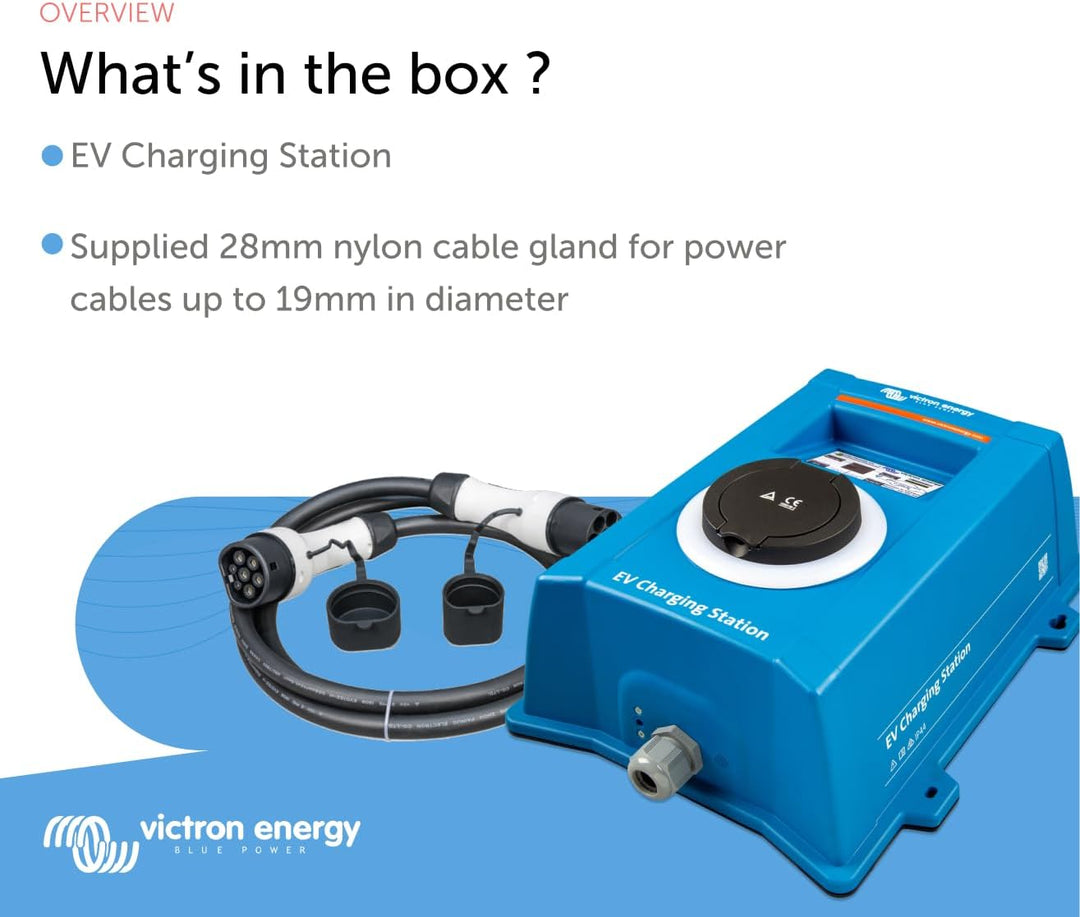 Victron Energy EV-Ladestation, 170-265 VAC 22 kW, Ladegerät für Elektrofahrzeuge, Wi-Fi- und Bluetoo