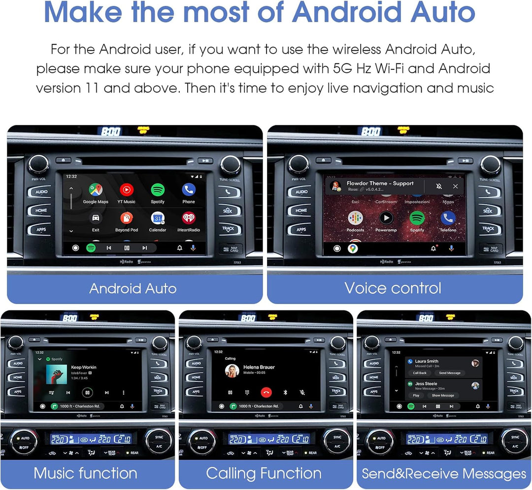 EZoneTronics Wireless Carplay Android Auto Adapter für Toyota Camry/Auris/CHR/Avensis/RAV4/Prius/Hig