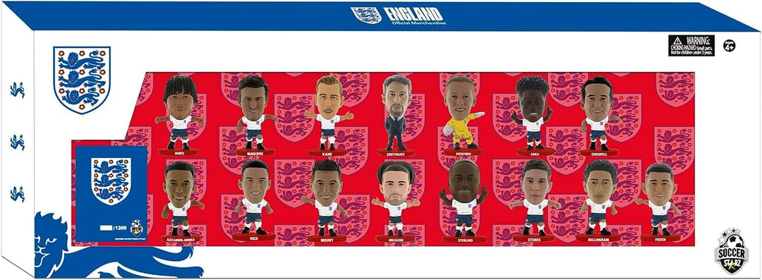 SoccerStarz England Team Pack 15 Figure Soccer (Version 2022), Mehrfarbig, Small
