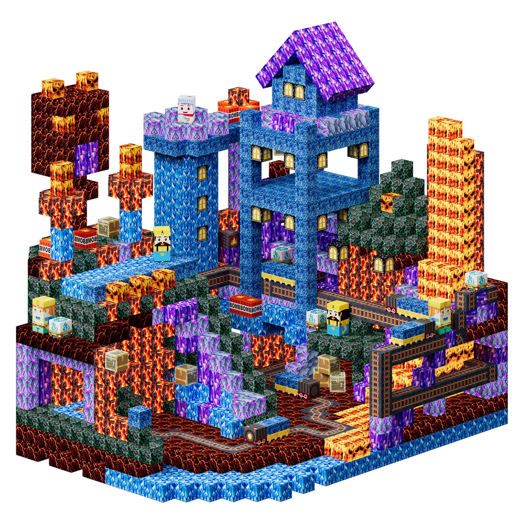 Coolzon Magnetische Bausteine Blöcke 100 Stück, Magnetbausteine Build Mine Magnete Welt Set,Montesso