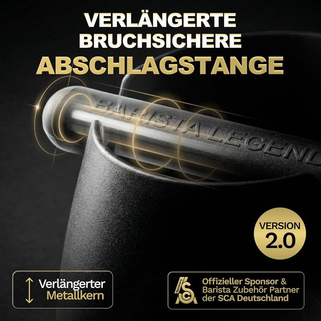 Barista Legends® Abklopfbehälter für Siebträger mattschwarz - Knock Box für Kaffeesatz mit spezielle