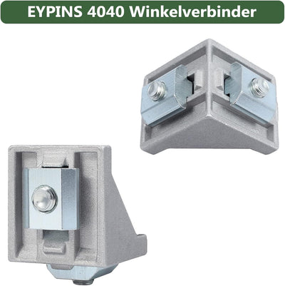 EYPINS Befestigungsmaterial Winkel, 20X Winkelverbinder Winkel Befestigung Nut 8 Raster Streben Alup