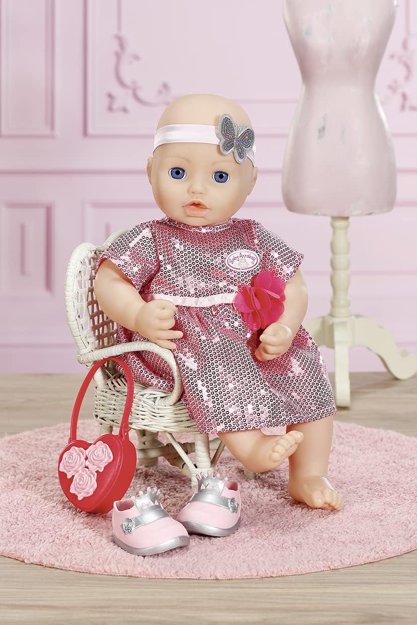 Baby Annabell Deluxe Glamour Set mit Puppenkleid, Schuhen und Accessoires, für 43 cm Puppen, 705438