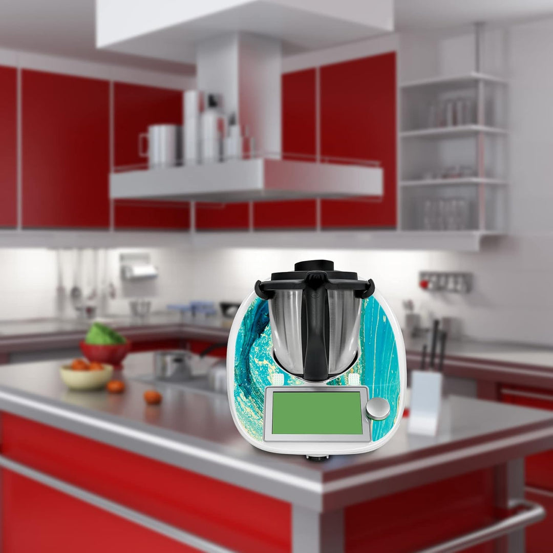 Deko Schutz Aufkleber kompatibel mit Küchenmaschine Thermomix TM6 Design Sticker Klebefolie Zubehör