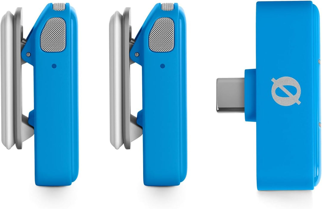Rode Wireless Micro Drahtloses Mikrofon-System USB-C Blau mit Interview Micro Handadapter Blau und k