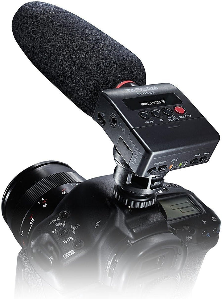 Tascam DR-10SG – Audiorecorder mit Richtmikrofon für DSLR-Kameras
