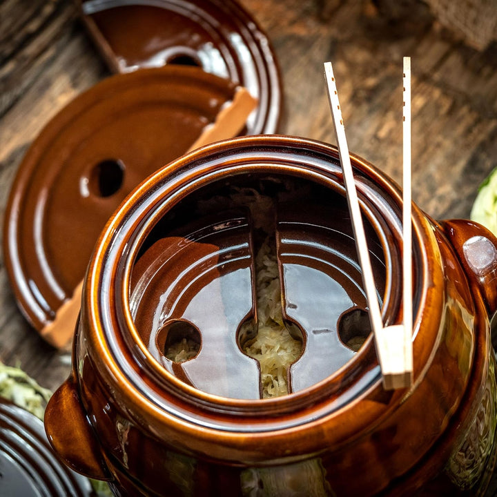 KADAX Beschwerungsstein, Fermentiergewicht aus Steingut 17cm, handgefertigtes Gewicht für Gärtopf, S