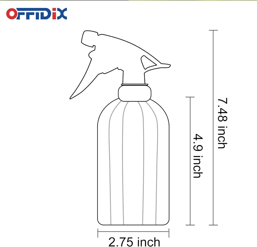 OFFIDIX Glassprühflasche, Handdruckanlage Mister 0.4L Wassersprüher Giesskanne mit Verstellbarer Düs