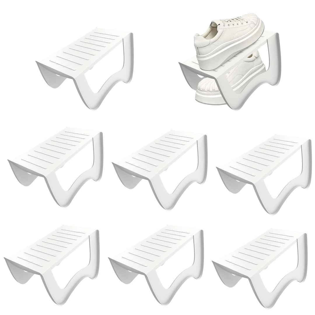 10 Stück Schuhstapler PP Anti-rutsch Schuhschlitz Schuhregale Platzsparend Schuh Organizer Schuhaufb
