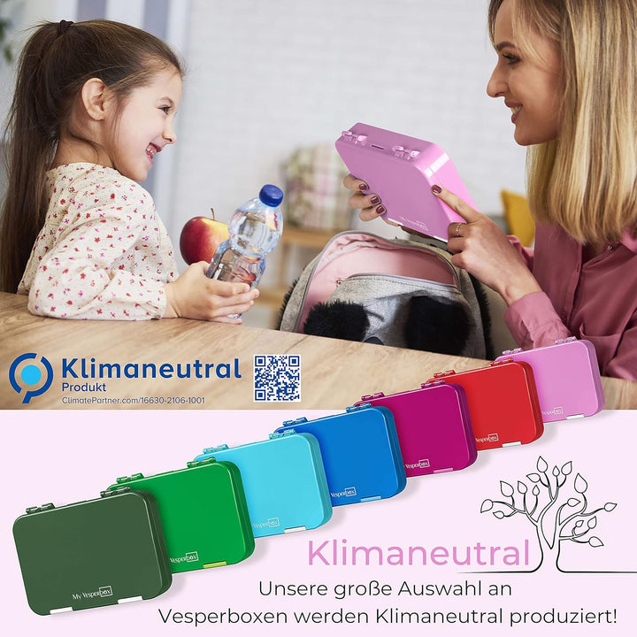My Vesperbox – Len - Bento Box Kinder - Lunchbox mit 4+2 Fächern - extrem robust – Brotdose – Brotbo