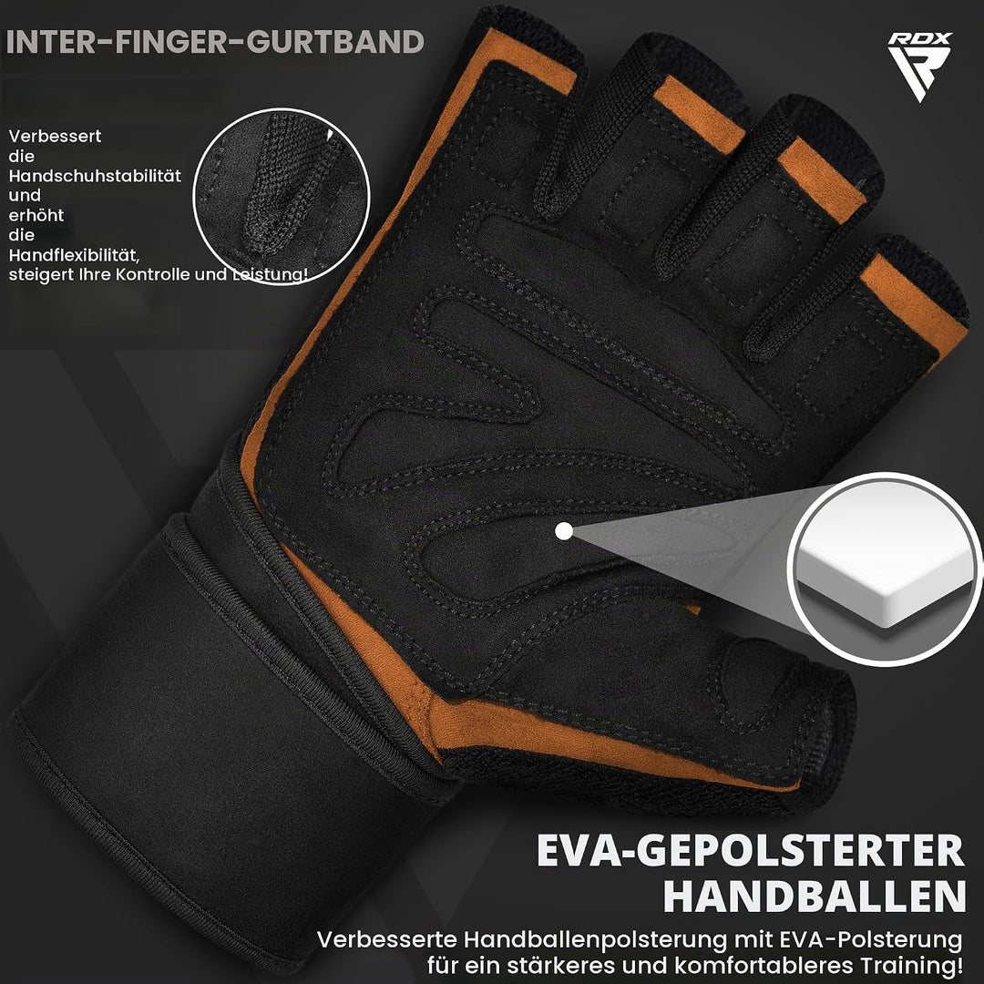 RDX Fitness Handschuhe Herren Damen, Trainingshandschuhe Krafttraining handgelenkschutz für Gewichth