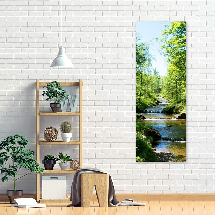 Feeby Leinwand Bilder - Natur - Wald - 40x100 cm- Deko Wohnzimmer - Wandbilder Schlafzimmer - Deko A