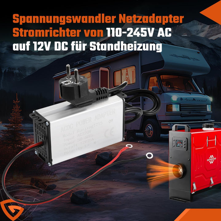 12V 25A Netzteil Adapter 300W, 230V auf 12V Spannungswandler AC/DC Netzadapter für 2KW–8KW Diesel St