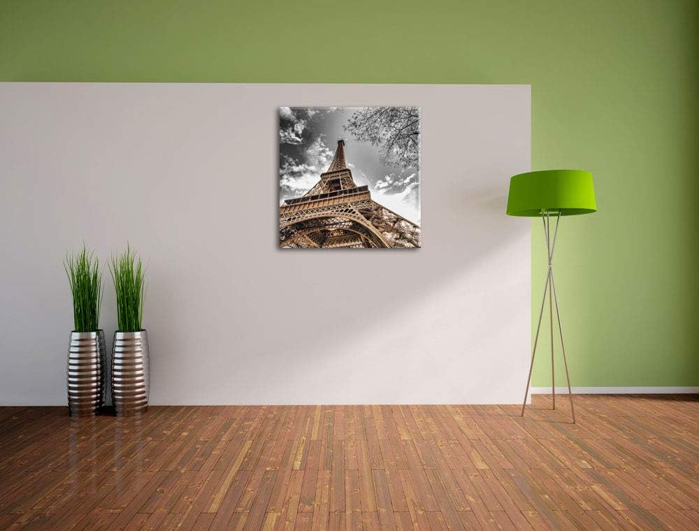 Pixxprint schöner Eifelturm als Leinwandbild Quadratisch/Grösse: 70x70 / Wandbild/Kunstdruck/fertig