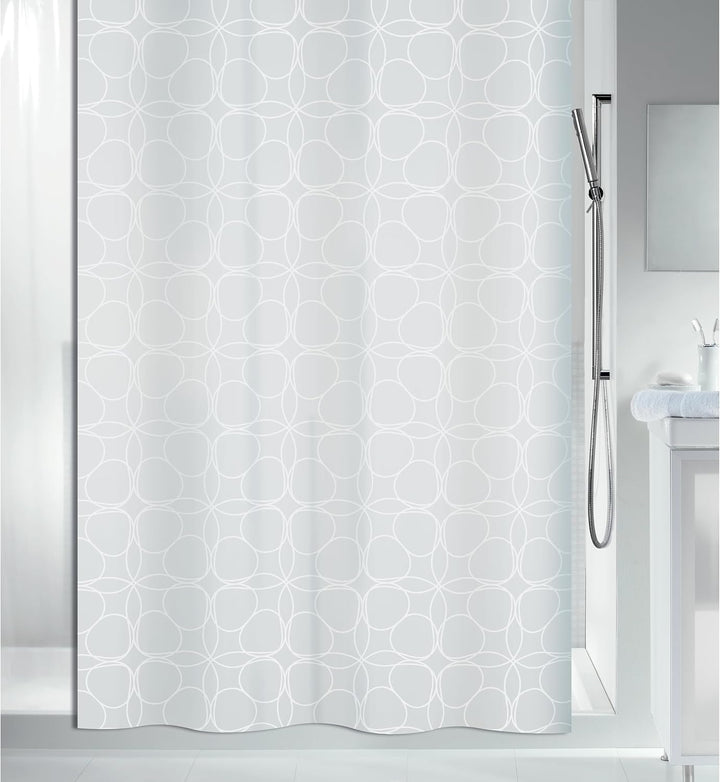 Spirella Anti-Schimmel Duschvorhang - Anti-Bakteriell, waschbar, wasserdicht, Polyester, „Filigran“
