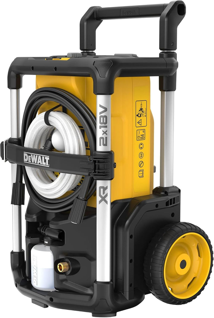 DEWALT 2X 18 Volt Akku-Hochdruckreiniger (bürstenloser Motor, Ansaugfunktion, 3 Druckeinstellungen,