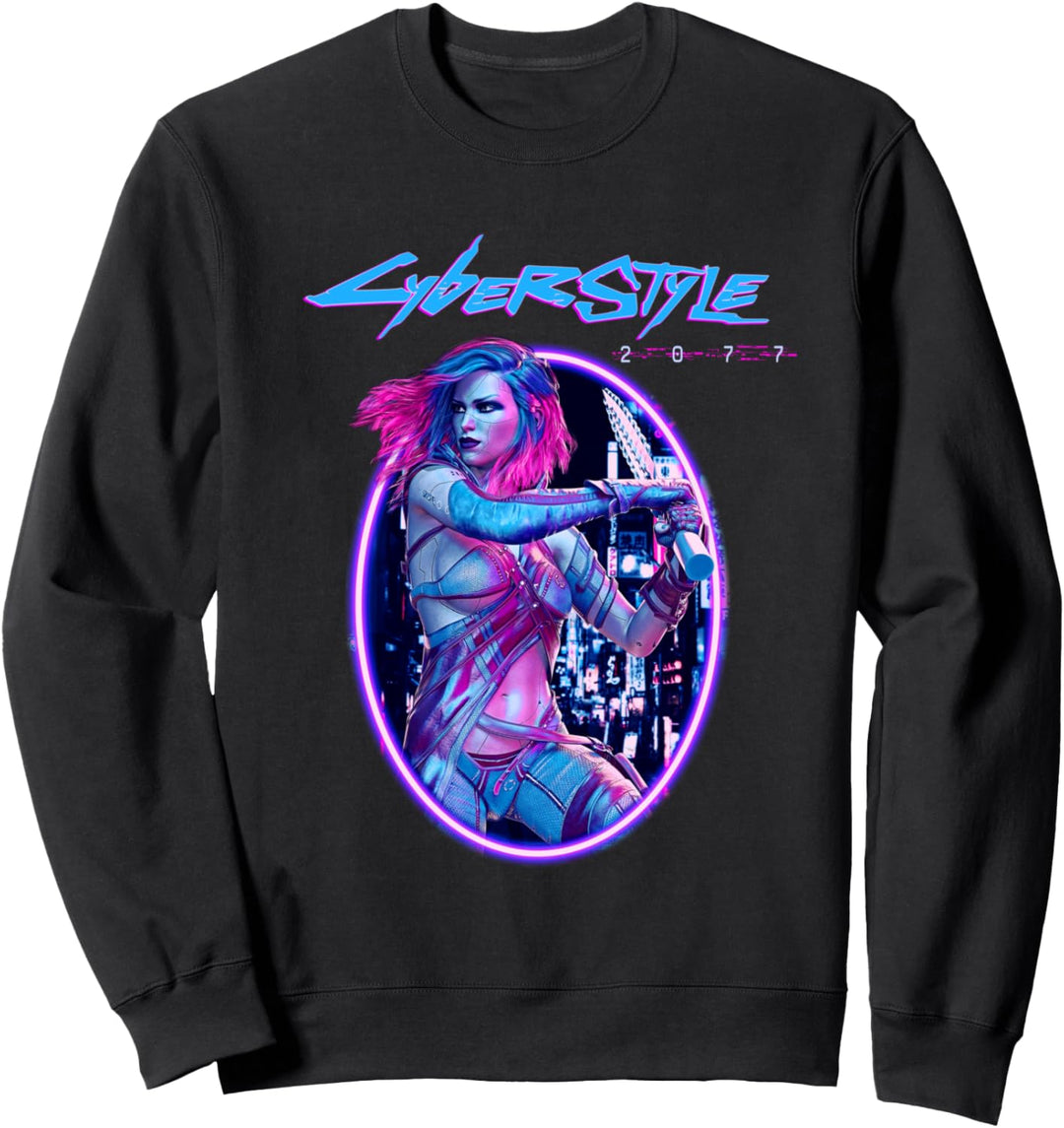 Cyborg Frau Cyberstyle 2077 Cyberpunker Sweatshirt