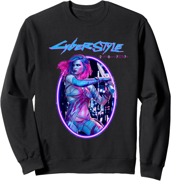 Cyborg Frau Cyberstyle 2077 Cyberpunker Sweatshirt