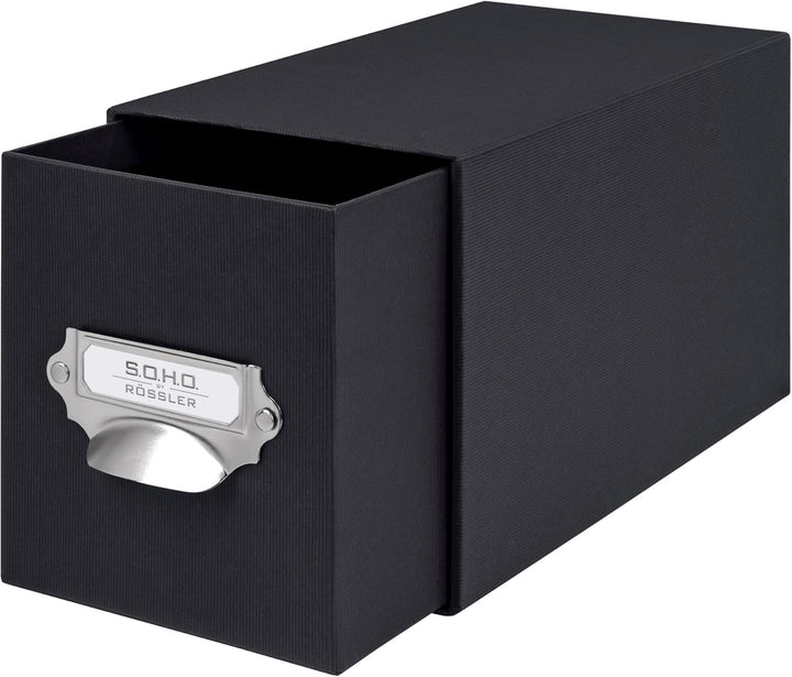 Rössler 1327452700 - S.O.H.O. Aufbewahrungs CD-Schubladenbox, mit beschriftbarem Einsteckschild und
