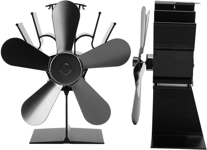 Pssopp Holzofenventilator, 5 Flügel, Wärmebetriebener Ofenventilator, Grosser Luftstrom, Kaminventil
