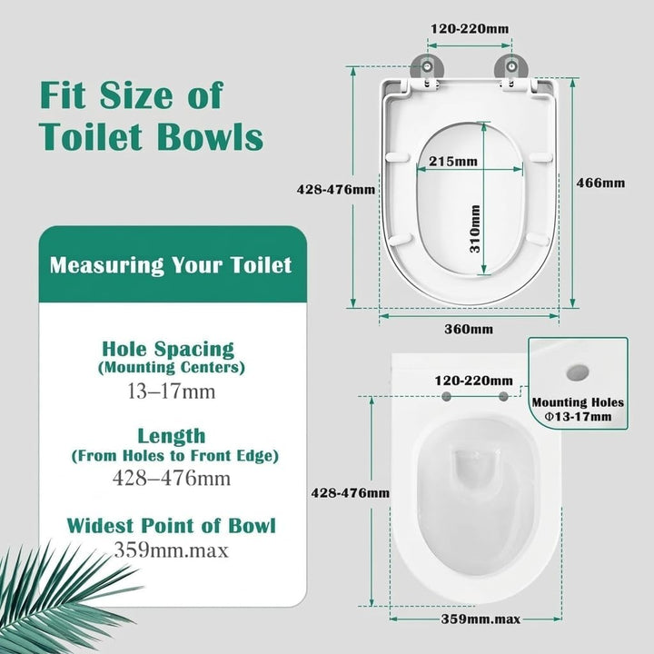 STOREMIC Toilettendeckel, WC Sitz mit Absenkautomatik, Klodeckel D-Form mit Quick Release Funktion f