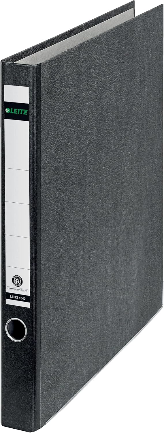 Leitz Standard-Ringordner ohne Schlitze, 5er Pack klimaneutral, Schwarz, 3,5 cm Rückenbreite, Einban